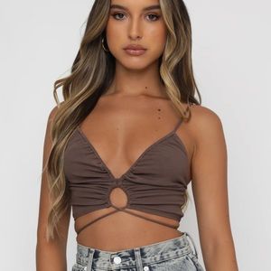 NWOT White Fox Boutique The Way She Is Crop Chocolate